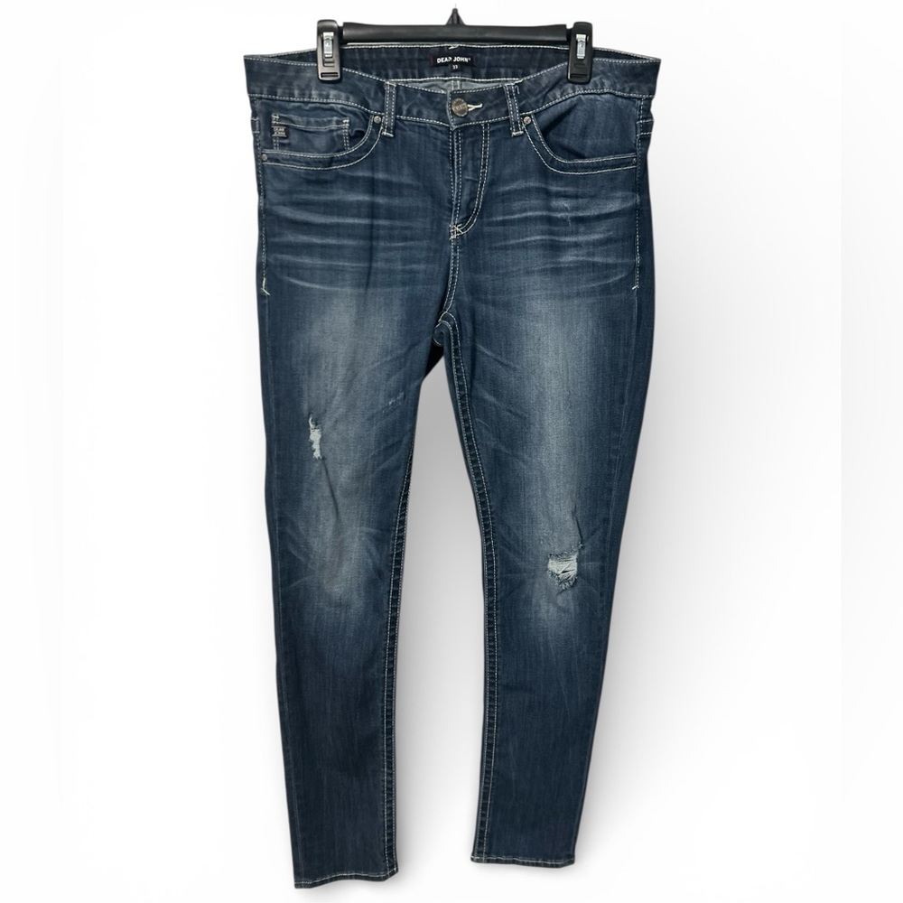 Dear John Dark Blue Distressed Skinny Jeans EUC